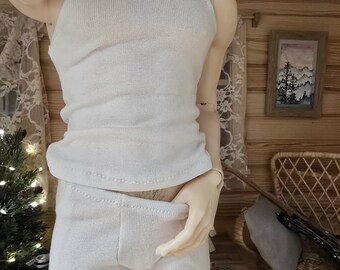 BJD FID size male underwear set. BJD male boxers and tank top.