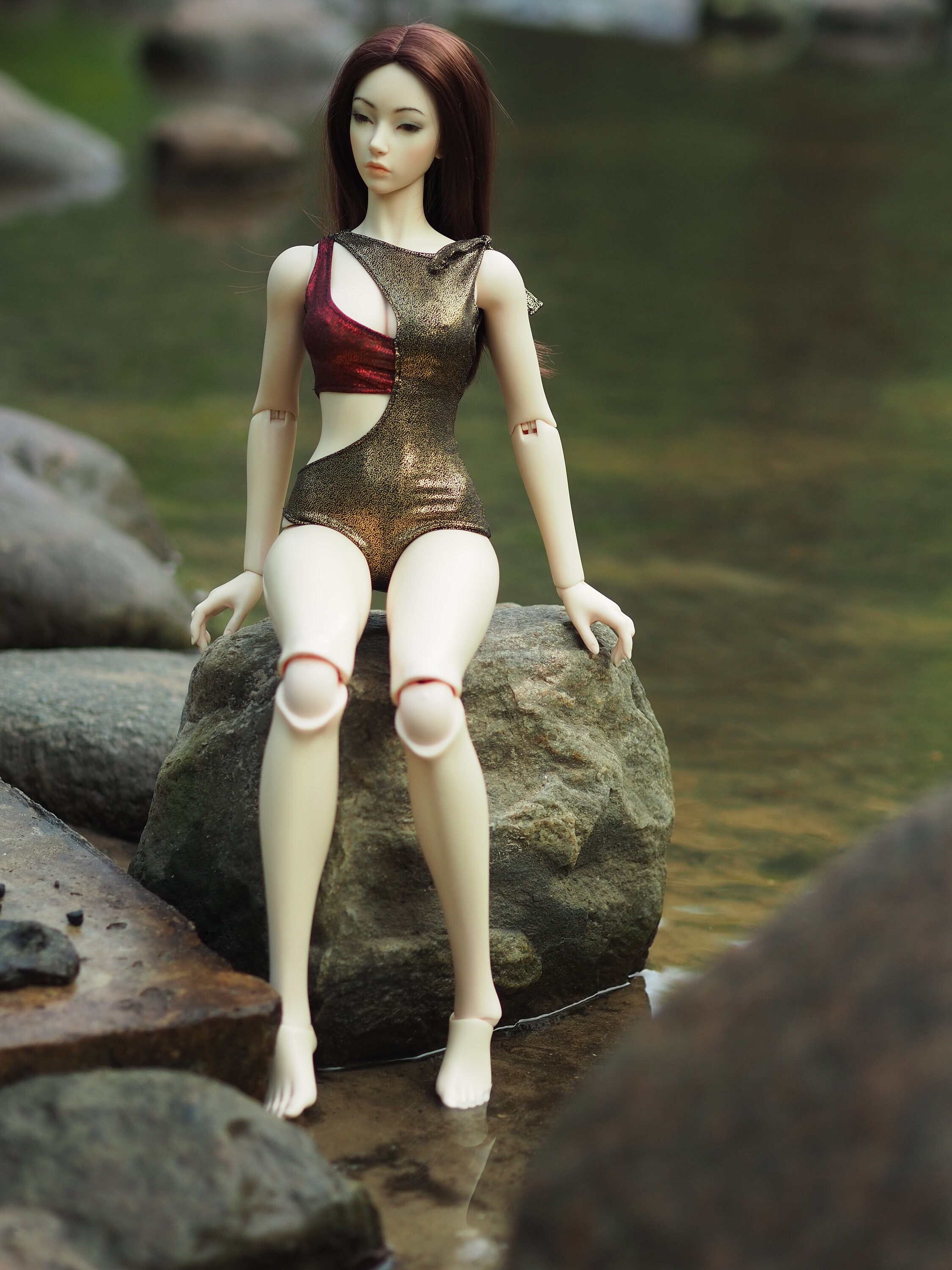 Bjd Eid swimsuit. Bjd 1/3 shiny two colored swimsuit.