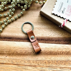 Monogram Leather Keyring: Personalized Initial Keychain