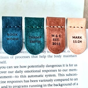 Personalized Leather Bookmark: Engraved Book Lover Gift