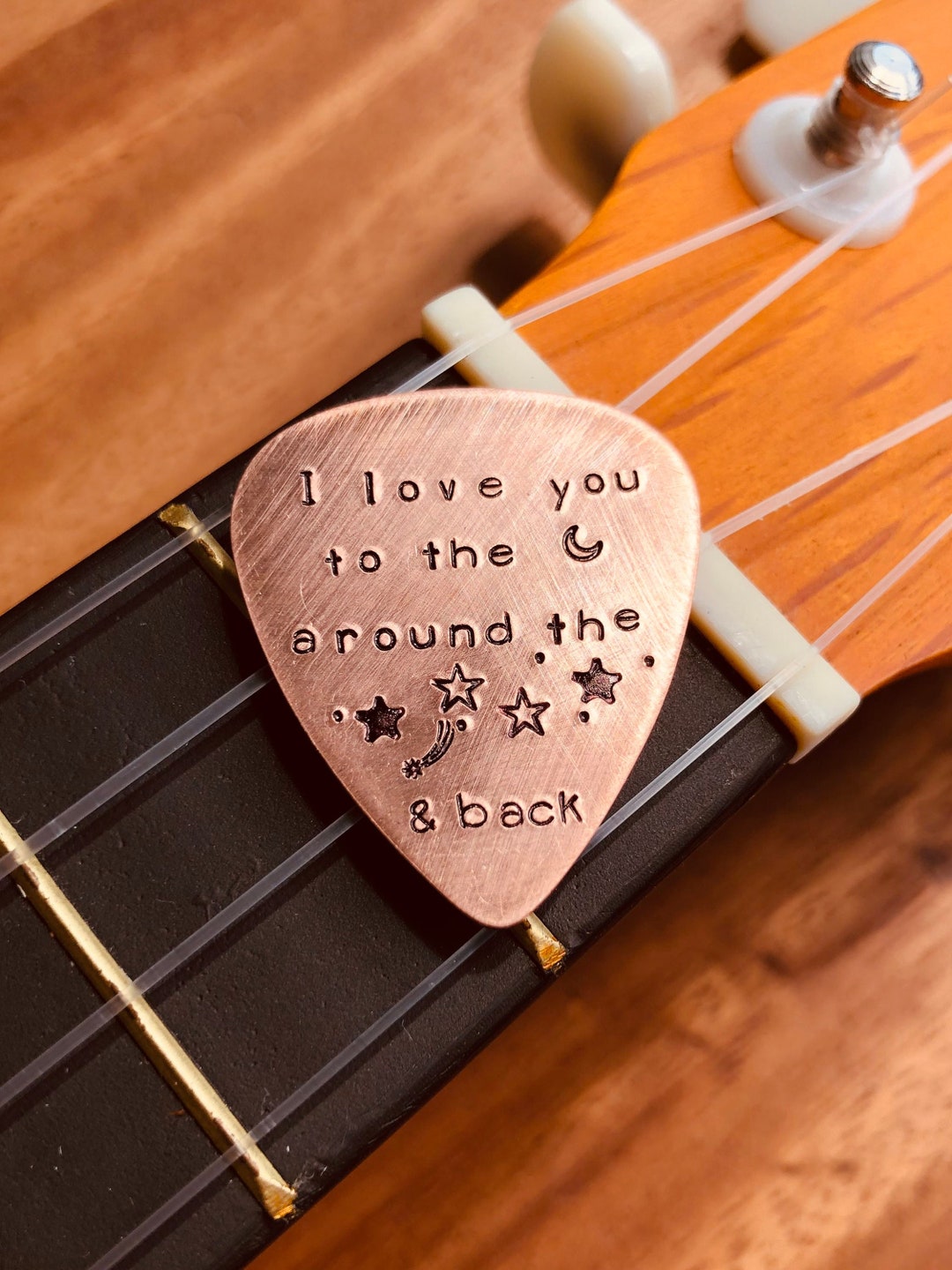 Custom Copper Guitar Pick Personalised Seventh Year Etsy