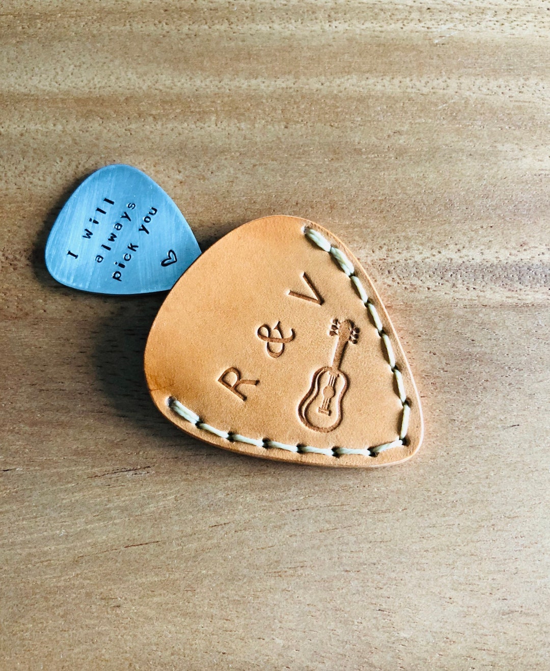 Leather Guitar Pick Pouch Custom Guitar Pick Leather Case Etsy