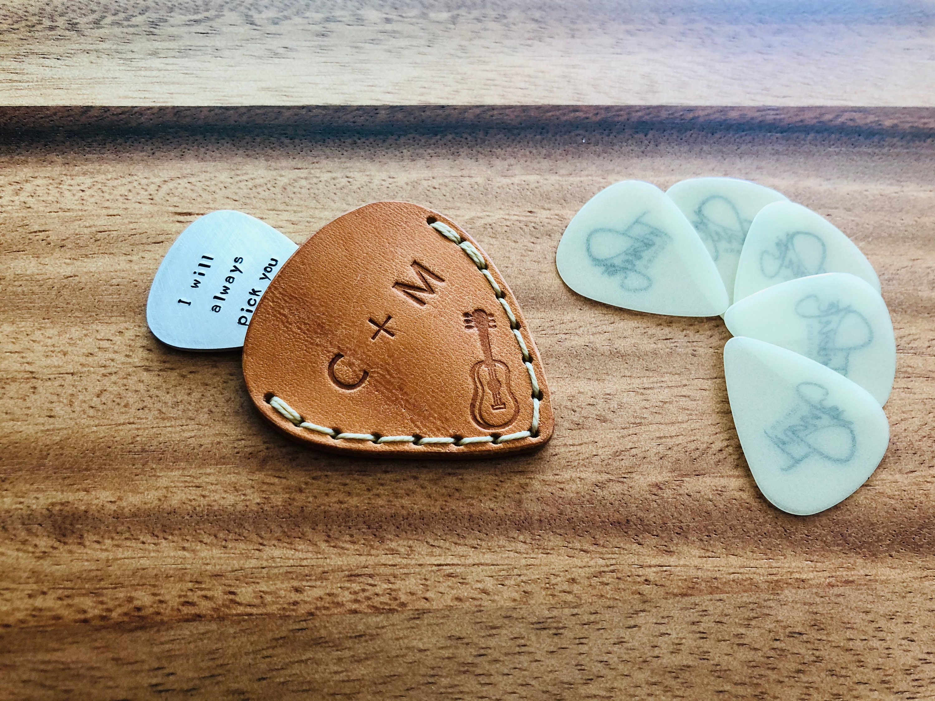 Leather Guitar Pick Pouch Personalised Guitar pick leather Etsy