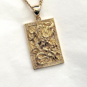 14k 18k gold dragon pendant necklace 4 for men