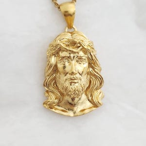 18k 14k gold Jesus pendant necklace 3 for men