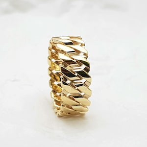 14k 18k gold chain ring 8mm for men and women