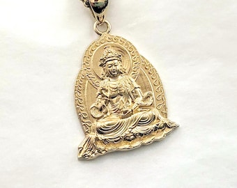18k 14k Gold Buddha Anhänger Halskette 1 24mm 28mm für Männer und Frauen