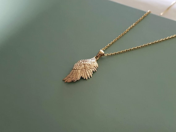 14kt Gold Angel Wing Charm - Freedman Jewelers