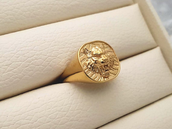 Mens gold tiger ring sale