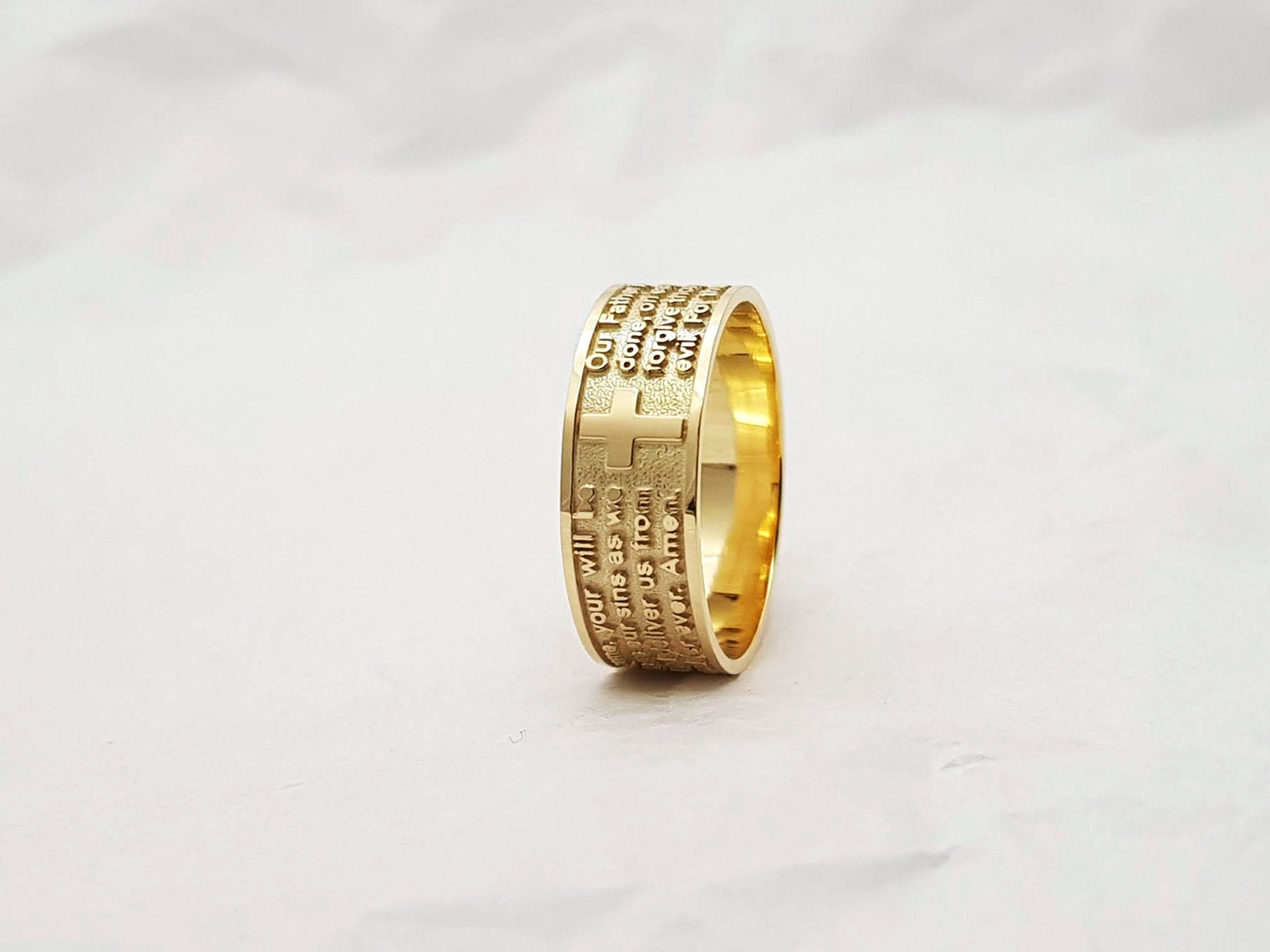 Men Christian Rings Solid Gold Etsy Australia