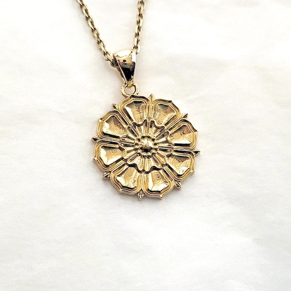 18k 14k gold lotus pendant necklace 1 for men and women