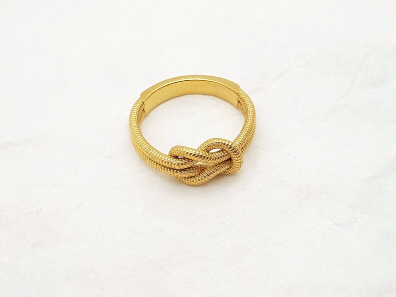 14k 18k Solid Gold Rope Knot Ring Gold Mens Womens Ring Etsy