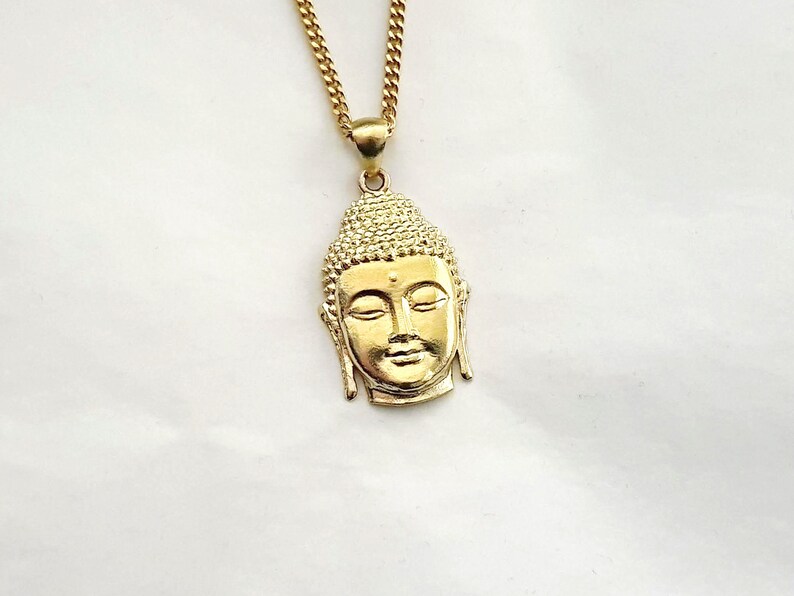 14k 18k Solid Gold Buddha Necklace Pendant Gold Womens Mens Etsy