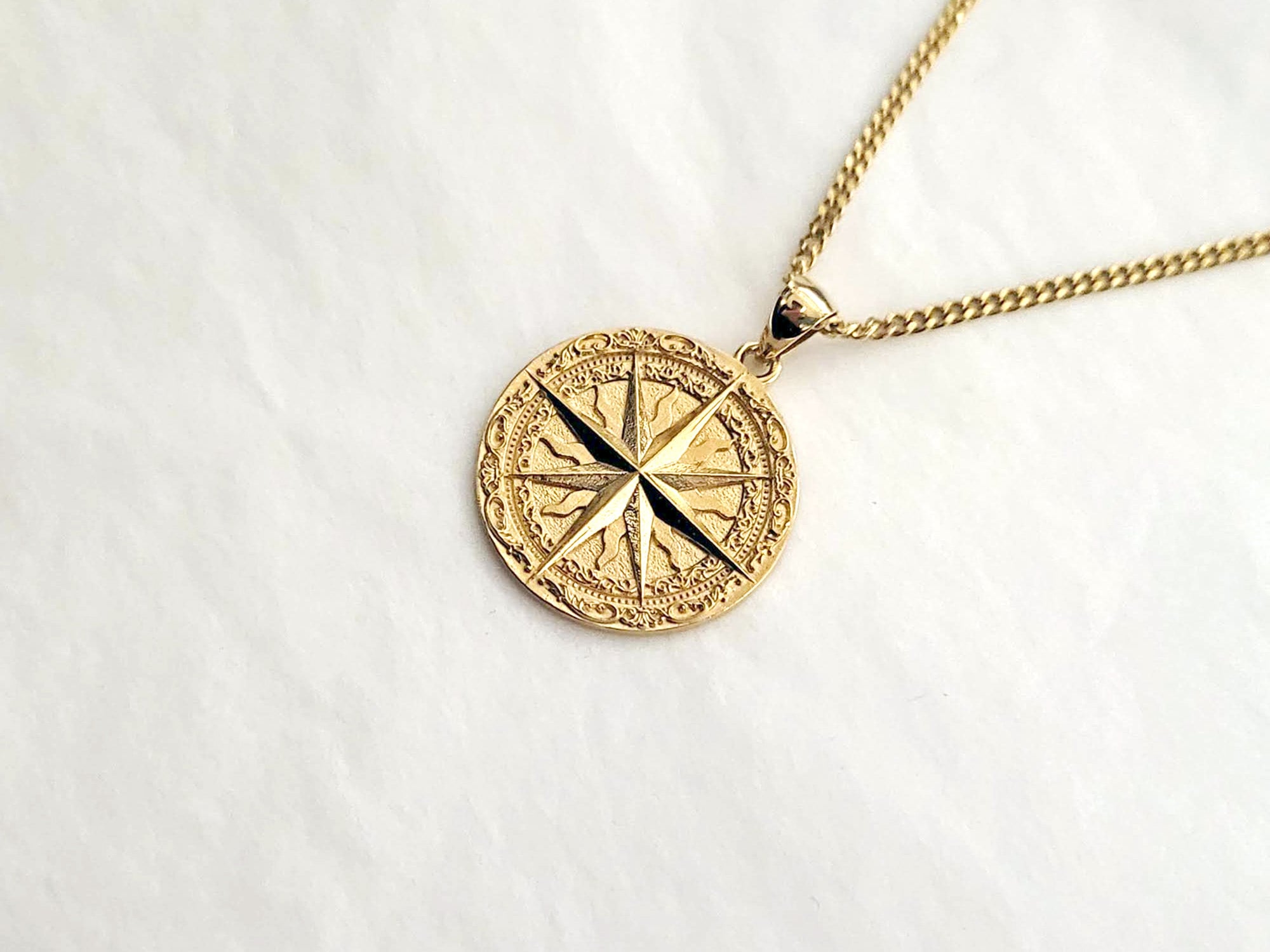 14k Yellow Gold Compass Pendant Charm Necklace Seashore Boating Fine Jewelry  For Women Gifts For Her - Walmart.com