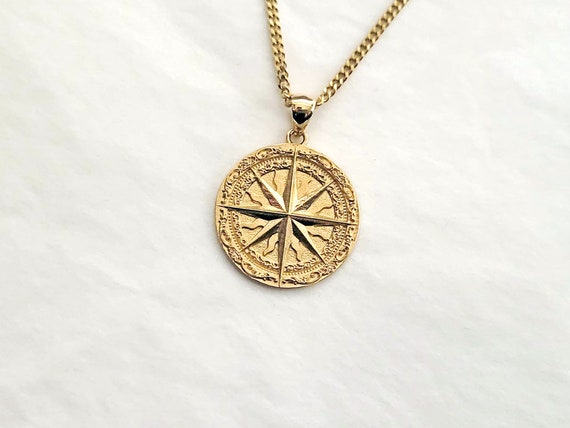 Compass Rose Pendent Necklace- Mixed Metal - Laughing Lotus Boutique
