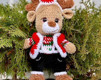 クリスマスデートのくまさん あみぐるみ クマのかぎ針編みパターン