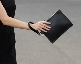 Leather clutch bag | clutch bag with strap