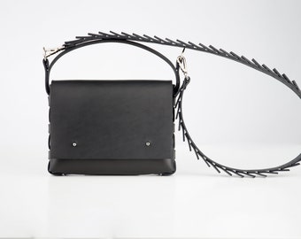 Leather crossbody bag women | mini purse | black leather bag | leather handbag |designer bag