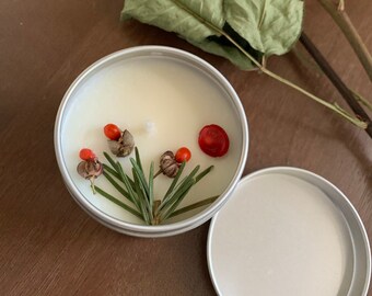 Crystal Candle, Coral Gemstone, Lavender, Chamomile, Rose Crystal Infused, Essential Oil, Soy Candle, Aromatherapy, Vanilla Candle, Calm