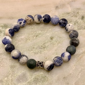 Natural Sodalite Bracelet, Sodalite Yoga Bracelet, Healing Bracelet, Sodalite Anxiety Bracelet, Transformation Bracelet, Sodalite Gemstone