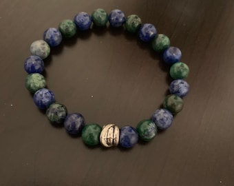 Natural Azurite Bracelet, Azurite Yoga Bracelet, Azurite Healing Bracelet, Azurite Anxiety Bracelet, Balance Bracelet, Chakra