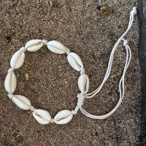 Hawaiian Store Natural Cowrie Shell Bracelet w/Adjustable Pull Closure