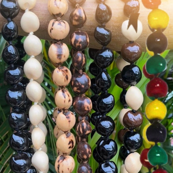 da Hawaiian Store Class of 2024 Kukui Nut Lei Necklace (Choose Color)