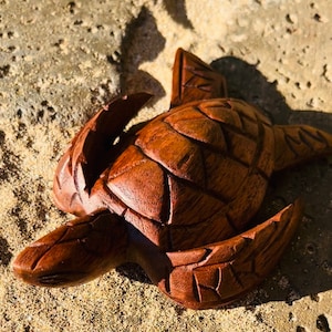 Hawaiian Store Hand Carved Wood Honu Turtle (Choose size)