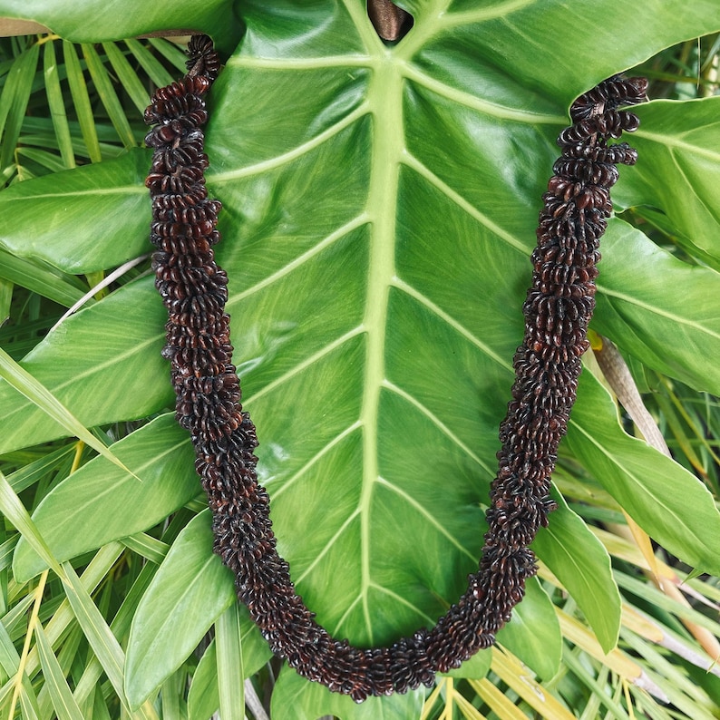 Hawaiian Store Dark Koa Seed Lei Necklace - Etsy