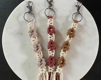 Macrame Daisy sleutelhangers
