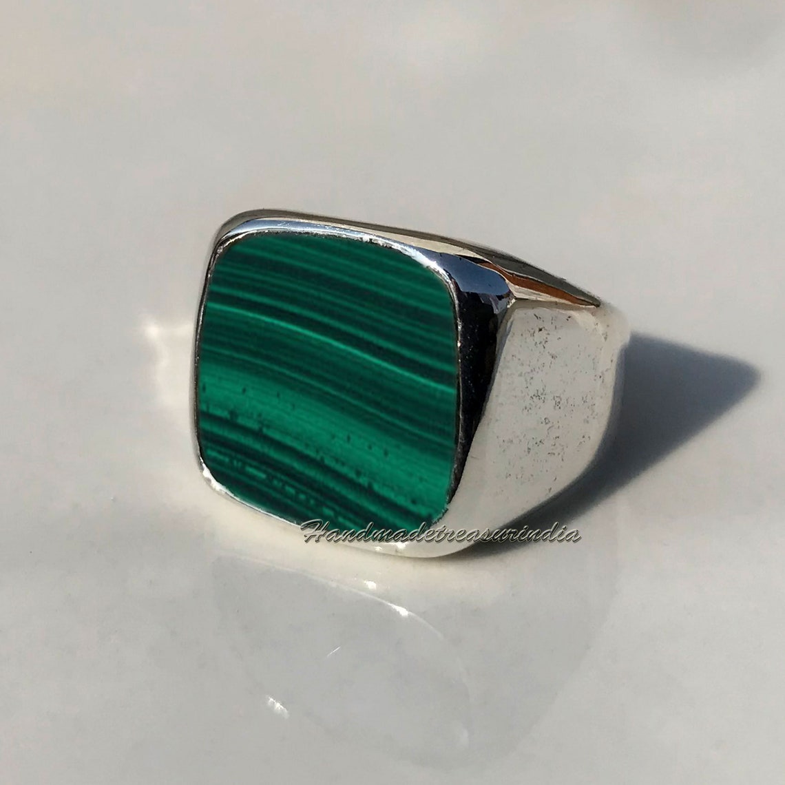 Malachite Ring Malachite Ring Mens Ring Mens Pinky Etsy