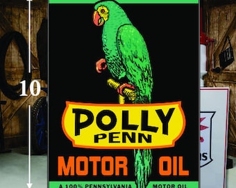 6/" ROUND POLLY MOTOR OIL DECAL LUBSTER LUBESTER GASOLINE PUMP STICKER POLLY-6