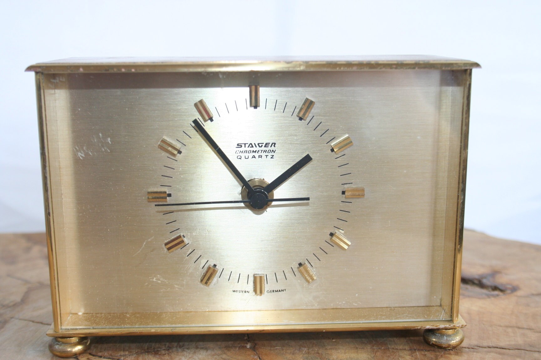 Vintage Staiger Chrometron Quartz Brass Clock Etsy