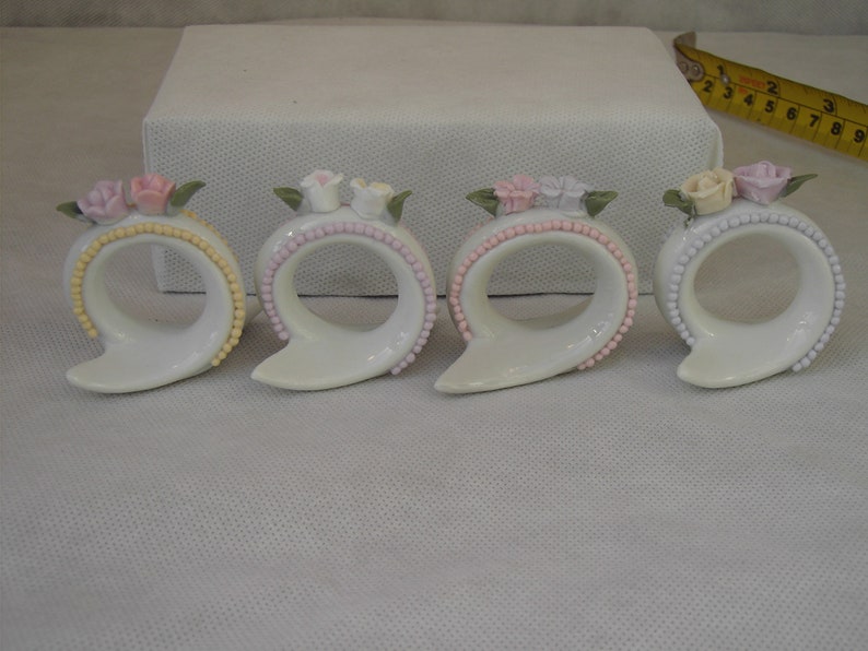 ceramic flower napkin rings