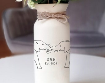 Regalos de aniversario de marfil 14 para él su esposa marido hombres elefante jarrón personalizado decimocuarto 14 años regalo boda personalizado monograma