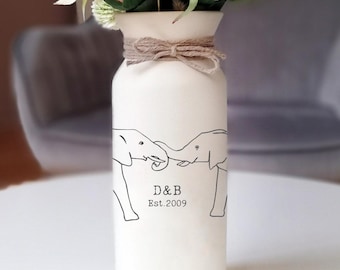 Ivory anniversary gifts 14th for him her wife husband men elephant personalized vase fourteenth 14 year gift wedding custom monogrammed