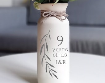 9 year anniversary gift for wife willow gifts 9th ninth pottery flower vase for her wife him custom inscription personalized monogrammed