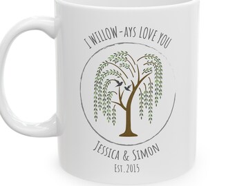 9th anniversary willow gifts mug 9 year for her gift nine ninth wedding pottery wife husband him couple custom traditional personalized