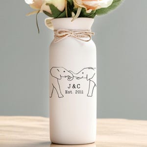 Ivory anniversary gifts 14th for him her wife husband men elephant personalized vase fourteenth 14 year gift wedding custom monogrammed