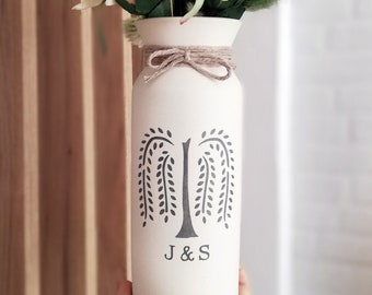 9 year wedding anniversary willow gift her gifts 9th ninth pottery flower vase for wife him custom inscription personalized monogram ceramic