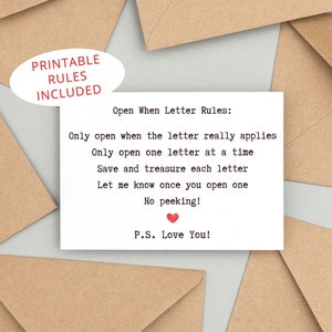 Open When Letters PDF PRINTABLE FILE - Envelopes Boyfriend, Long Distance Relationship Gift for ...