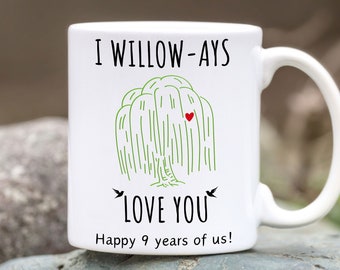 9o aniversario taza sauce para su taza de regalo 9 año nueve novena boda cerámica regalos de cerámica para esposa marido él pareja 11oz