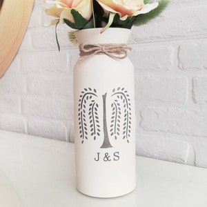 Wilgenverjaardag aardewerk geschenken 9e 9e verjaardag cadeau voor haar bloemenvaas voor vrouw hem, aangepaste inscriptie gepersonaliseerd met monogram
