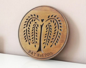 Willow anniversary gift 9th tree wood for him her husband wife men 9 year ninth wedding gifts weeping custom personalized monogrammed decor