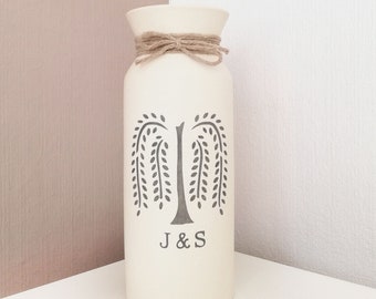 9th anniversary for her him willow tree gifts 9 year ninth wedding gift pottery vase for wife husband men custom personalized monograms