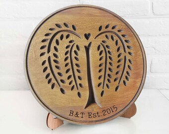 Willow anniversary gift 9th tree wood for him her husband wife men 9 year ninth wedding gifts weeping custom personalized monogrammed decor