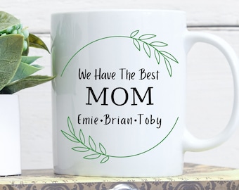 Mothers day gift from kids for mom daughter gifts from son for wife grandma nana grandmother personalized custom plant mug