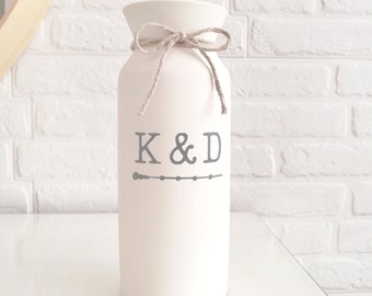 9 year anniversary gift for her personalized ceramic vase 9th wife pottery wedding husband ninth nine gifts him man custom initials monogram