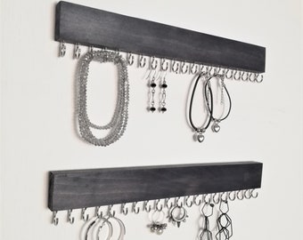 Halskette Halter Wandhalterung Schmuck Lagerung Schmuck-Rack-Organisator hängen Halskette Regal Kleiderbügel mit Haken Holz Display Schmuck. veranstalter