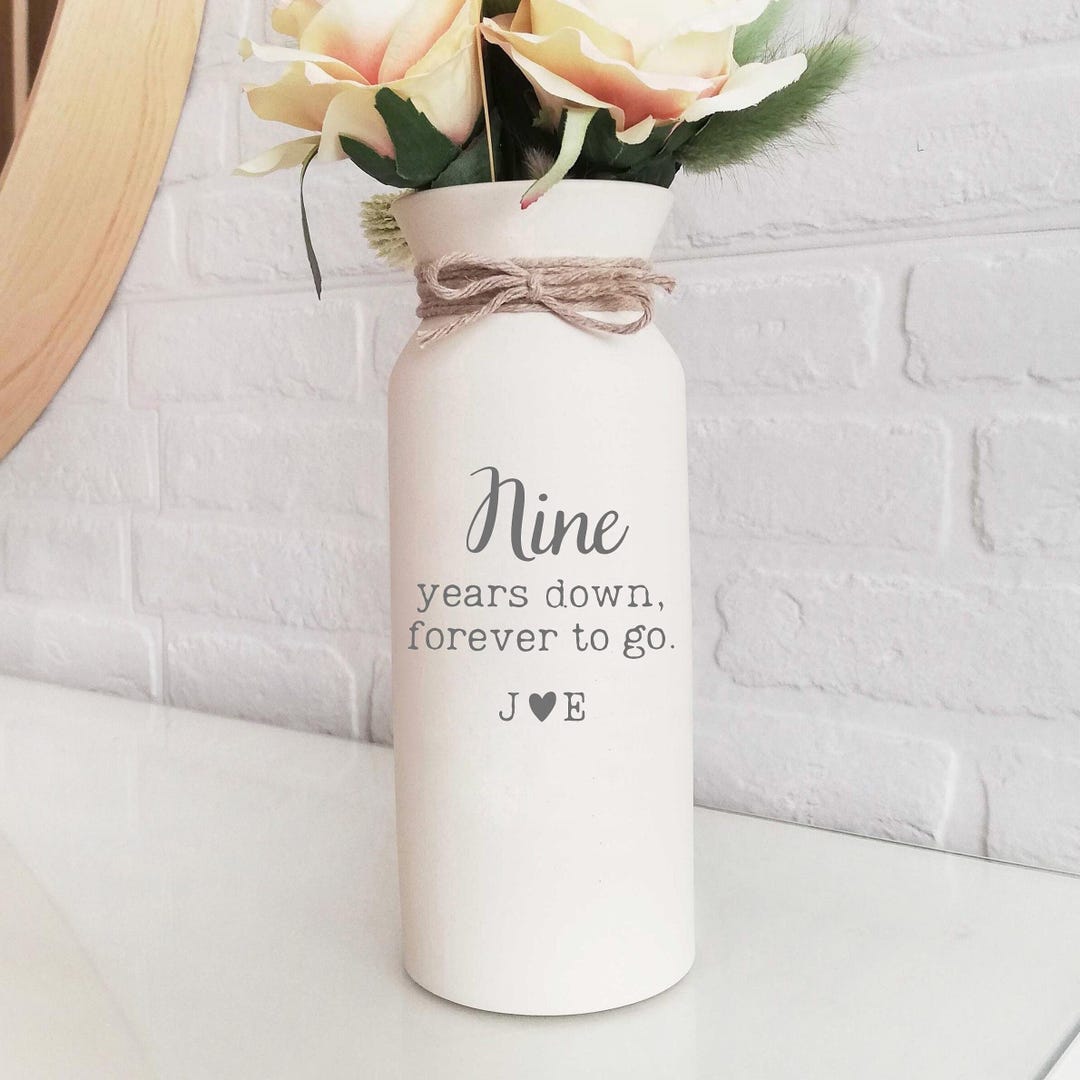 9th Year Anniversary Pottery Gift for Wife Her Him Man Husband 9 Year ...